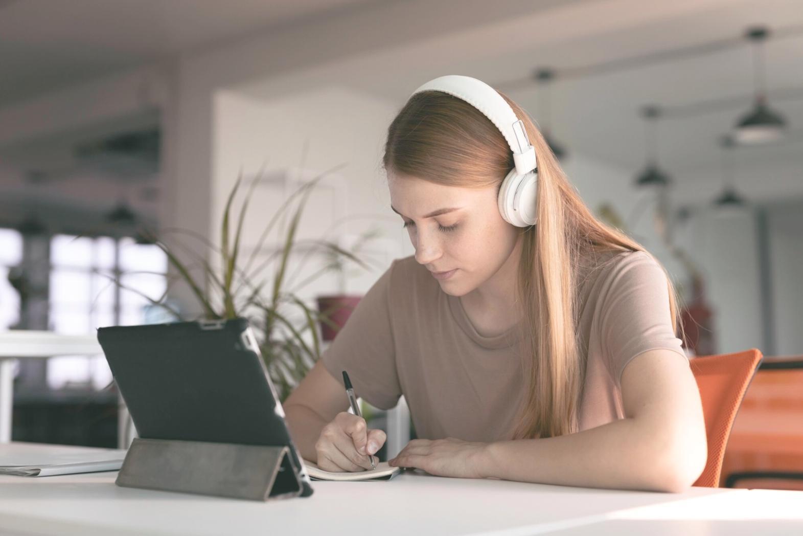 Budget tracking session with participant reviewing financial categories